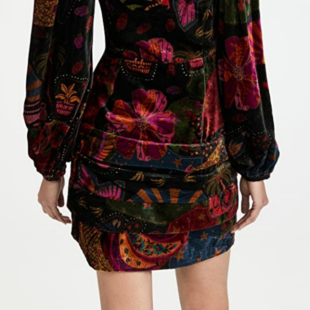 Farm Rio Crazy‎ Mix Velvet Mini Dress - Picture 13 of 14